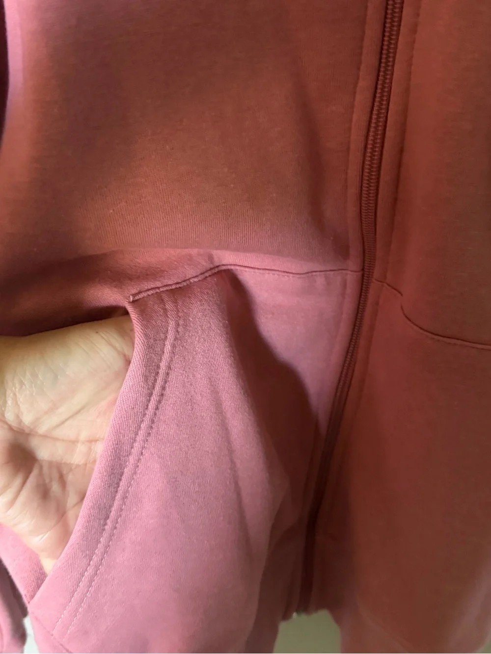 TRUE RELIGION Mens Small Zip Up Hoodie Pink Brandied Apricot Pockets NWT $118